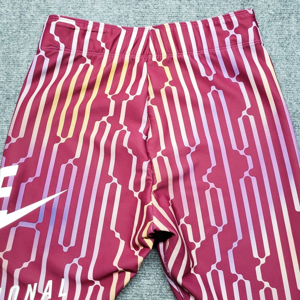 Nike International Swoosh Pants Womens S Pink Silver Geometric Pull On - Picture 6 of 13